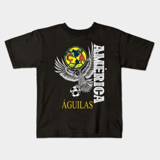 Aguilas del america escudo logo diseño estilo desgastado Kids T-Shirt